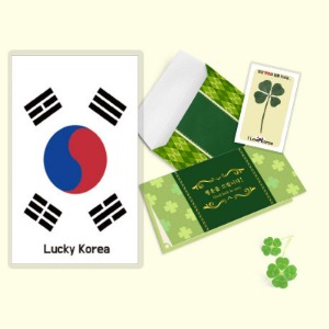 행운의 국기 네잎클로버 생화 고급카드세트